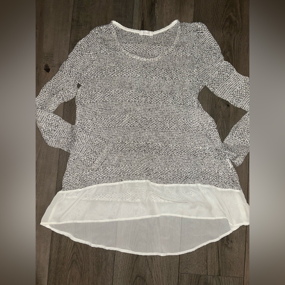 Lush Black and White Textured Knit Smock Tunic Too Size Small S New